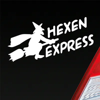 Produktbild von Auto Aufkleber Hexen Express Witch Besen Magic 15x7 cm Schwarz Glanz Sticker Heckscheibenaufkleber