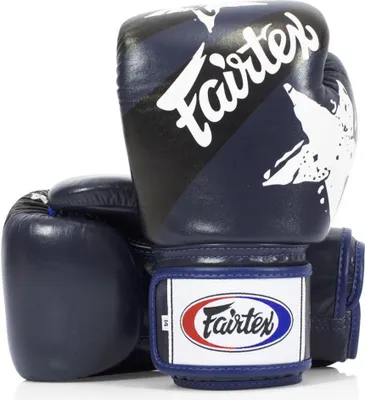 Image de Gants de boxe Fairtex Muay Thai, BGV1 Nation Print, bleu 16 oz