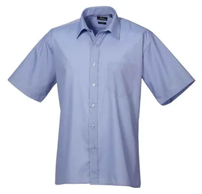 Imagen del producto de Premier - Camisa para hombre, manga corta, modelo LT4512 (45,5 cm), color azul medio
