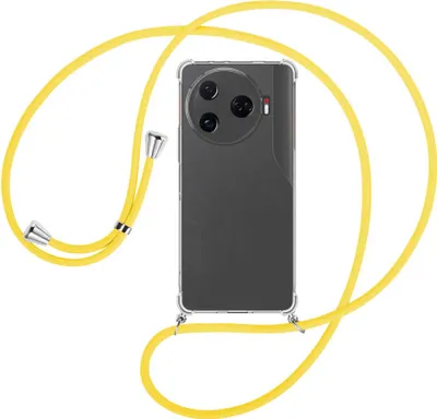 Produktbild von Handykette Backcover-Schutzhülle mit Band (Metall silberfarben) für Tecno Camon 30 Pro 5G - gelb