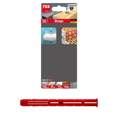 Produktbild von TOX 009 700 091, Schrauben- & Dübelsatz, Beton, Kunststoff, Rot, 1,2 cm, 90 mm
