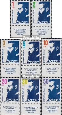 Produktbild von Briefmarken Israel 1986 Mi 1016-1023 mit Tab (kompl.Ausg.) gestempelt Freimarken: Theodor Herzl