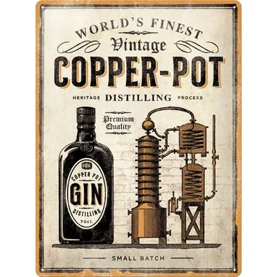 Image de Nostalgic-Art - Plaque en métal 30 x 40 cm - Open Bar - Copper Pot Gin