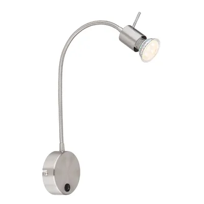 Produktbild von Wandleuchte, Metall, silber, Flexarm, Kippschalter, H 53 cm