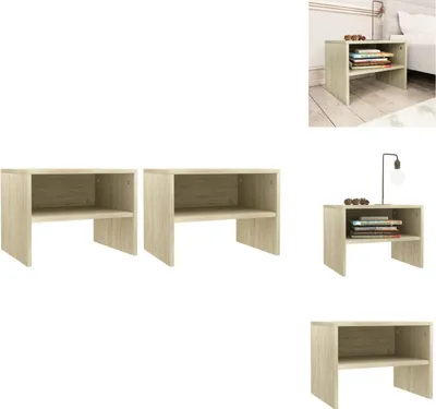 Immagine prodotto di vidaXL Comodini 2 pezzi rovere Sonoma 40x30x30 cm materiale a base di legno - Comodini