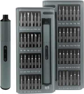 Produktbild von Mini Electric Schraubendreher-Set, 49-in-1 Magnetische Präzisionsschraubendreher, 2 Zahnradmoment, 4 LED-Lichter Batterie-Telefon, Kamera, Laptop, Uhr