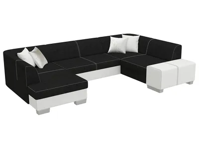 Produktbild von NABBI Ecksofa U mit Zerlegung ein Lagerraum Halvega P - Schwarz-Weiss
