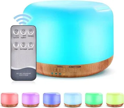 Immagine prodotto di Diffusore di aromi a ultrasuoni da 300 ml con luce LED effetto legno per yoga, spa e camera da letto