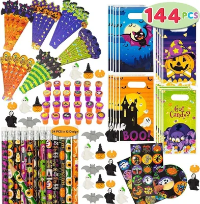 Zdjęcie produktu dla JOYIN 144-częściowy zestaw upominkowy dla dzieci na Halloween