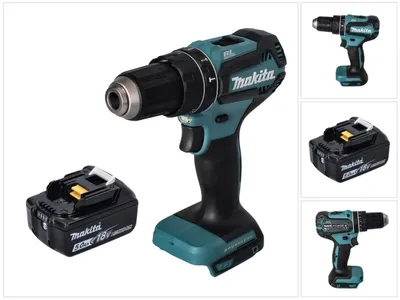 Image de Makita DHP 485 T1 Perceuse-visseuse à percussion sans fil 18 V 50 Nm Brushless + 1x Batterie 5,0 Ah - sans chargeur