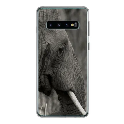 Produktbild von MuchoWow® Handyhülle Schutzhülle Hülle für Samsung Galaxy S10 Elefant - Tiere - Schwarz - Weiß Silikon Softcase Handy Hülle - Handytasche