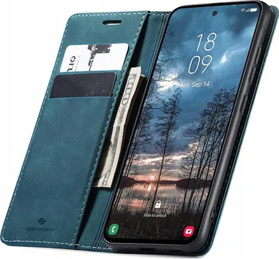 Obrázek produktu pro Pouzdro s klopou na telefon SPACECASE Wallet pro Galaxy S25 Edge Modrá