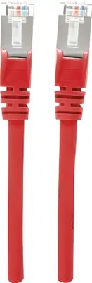Produktbild von Intellinet Netzwerkkabel mit Cat6a-Stecker und Cat7-Rohkabel, S/FTP, 100% Kupfer, LS0H, 0,5 m, rot, 0,5 m, Cat7, S/FTP (S-STP), RJ-45, RJ-45, Rot