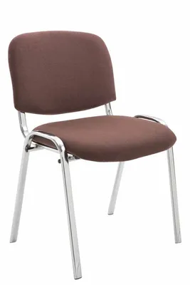 Produktbild von CLP Besucherstuhl Ken Chrom Stoff mit robustem Metallgestell und gepolsterter Rückenlehne braun