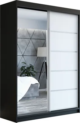 Produktbild von Schwebetürenschrank Kleiderschrank GAP 160 cm Schrank Garderobe Spiegel.Verschiedene Farben (Weiß, Schwarz, Somona). Möbel vom Hersteller!