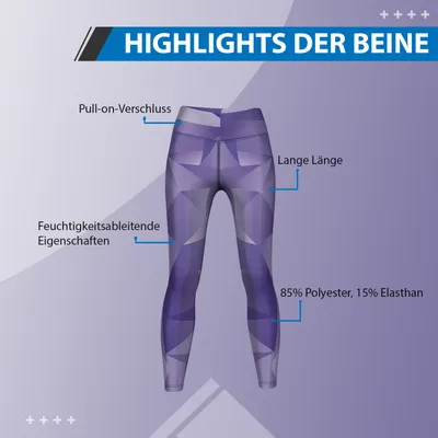 Produktbild von Camo Leggings sehr dehnbar Leggings für Sport, Yoga Gymnastik, Training, Tanzen & Freizeit, Größe:36/S, Leggings Models:GYM-8015 Lila