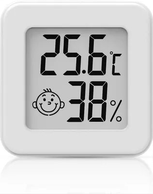 Image de Hygromètre-thermomètre compact 2-en-1 – Station météo – Mesureur d'humidité – Thermomètre d'intérieur – Dimensions : 4 x 4 cm – Adhésif – Blanc – Lot de 2 – CHPN