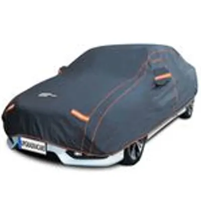 Produktbild von Upgrade4cars Auto Abdeckung mit Reflektoren, Klettbefestigungen und Reißverschluss für die Fahrertüre Pkw Größe: XXL 571*203*120 cm