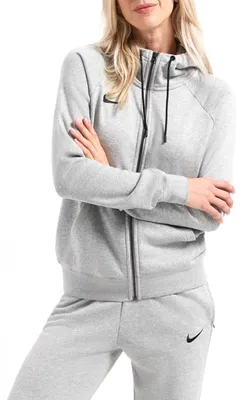 Produktbild von Nike Damen Nk Flc Park20 Fz Hoodie Sweatshirts, Dk Grey Heather/Black/Black, M E