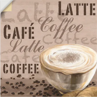 Produktbild von ARTland Wandbild, selbstklebend Milchkaffee Größe: 40x40 cm