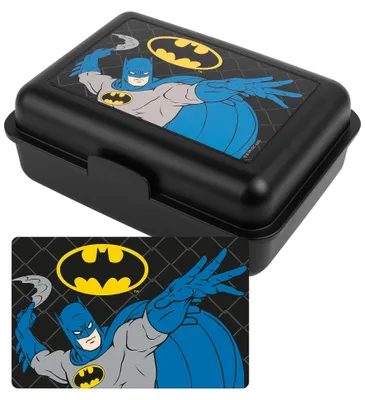 Batman Brotdose mit Trennwand, schwarz, 17,5x12,8x6,9 cm