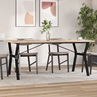 Produktbild von (NEU 2026) Esstisch Y-Gestell 180x90x75,5 cm - Massivholz Kiefer & Stahl - Esstische - 34.1 kg