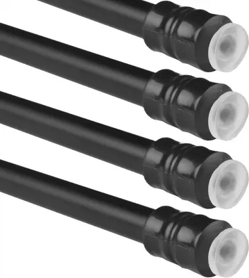 Produktbild von Klemmstange 40-60cm Schwarz (4er-Pack), ausziehbare Gardinenstange ohne Bohren, Metall Spannstange mit Schraubtechnik & Saugnapf, rutschfest, Ø10mm