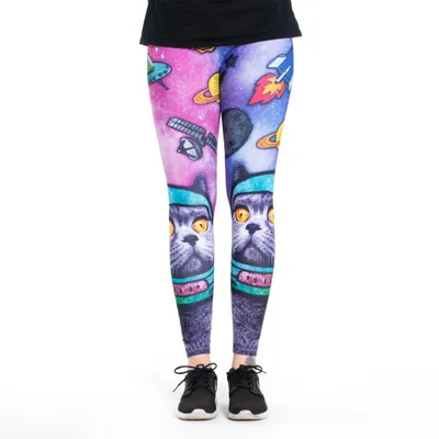 Produktbild von cosey - bedruckte bunte Leggins (Einheitsgröße) - Design Space Cat