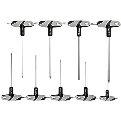 Produktbild von Yato YT-05615, L-Torx-Schlüsselsatz, T10, T15, T20, T25, T27, T30, T40, T45, T50, Grau, Silber, Stahl, Polypropylen (PP), Thermoplastischer Gummi (TPR), 20 cm