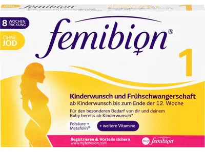 Zdjęcie produktu dla Femibion 1 Tabletki na płodność i wczesną ciążę bez jodu, 60 tabletek