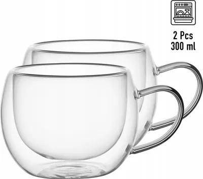 Produktbild von THERMOGLÄSER TASSEN FÜR LATTE-KAFFEE UND TEE SET 2 Stück KAMILLE