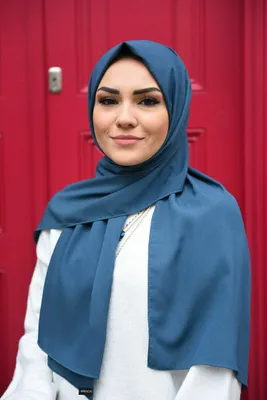Produktbild von Krepp Schal Kopfruch Stola Petrolgrün 70x180cm ,Tesettür Sal,Hijab,Halstuch Turban