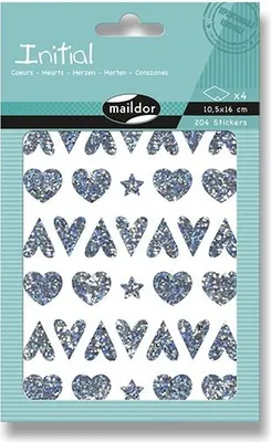 Zdjęcie produktu dla Maildor Initial Holograficzne naklejki gwiazdki i serca