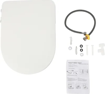 Produktbild von Intelligenter Bidet-Toilettensitz - D-Typ - PP - Zwei Düsen - Drei Spüllöcher - Wasserdruck 0,08–0,8 MPa - 48×35×7,8 cm - Weiß