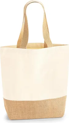 Produktbild von Westford Mill W450 | Jute Base Canvas Shopper 24 x 41 x 13 cm - Farbe: Natural - Größe: One Size