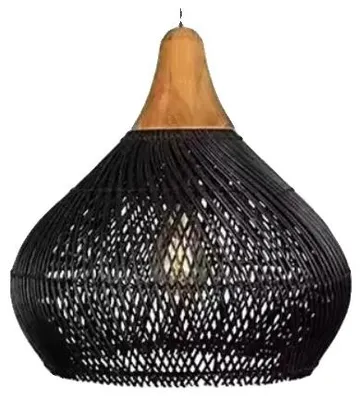 Obrázok produktu pre Závesné svietidlo, ručne vyrobený dizajn, osvetlenie vo vintage štýle, D40xV40 cm, čierne, bez žiarovky