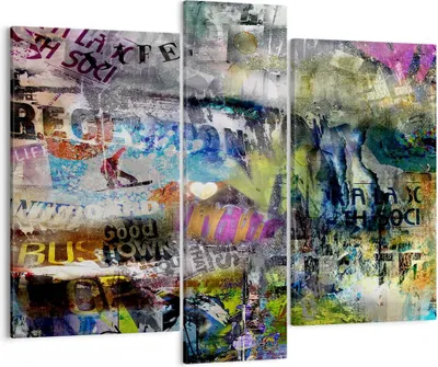 Produktbild von Bild auf Leinwand - Leinwandbild - Graffiti modern - 95x80cm - Wand Bild - Wanddeko - Wandbilder - Leinwanddruck - Bilder - Kunstdruck - Wanddekoration - Leinwand bilder - Wandkunst - CB95x80-3564