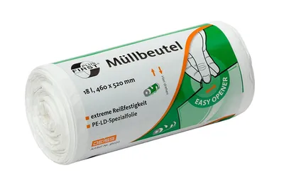 Zdjęcie produktu dla Worki na śmieci Deiss FIRST PLUS białe 18 litrów, 460 x 520 mm, 50 sztuk