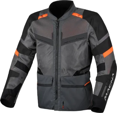 Immagine prodotto di Giacca da moto in tessuto impermeabile Macna Captane, grigio/nero/rosso, XL