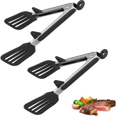 Obrázek produktu pro Nerezová ocel/Silikon – Kuchyňské kleště – Kleště na maso – Kleště na špagety – Kleště na grilování – 22,9 cm – 1 kus