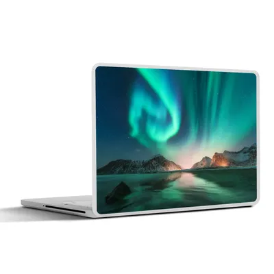 Produktbild von MuchoWow® Laptop Aufkleber Sticker Cover Nordlichter - Sterne - Landschaft - Winter 40x30 cm - Laptop Dekoration - Selbstklebend