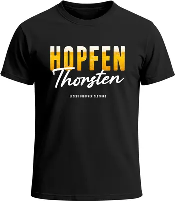 Produktbild von Herren T-Shirt für das  Hopfen dein Name individuelles Bier Fun-Shirt Trachtenshirt Bierfest Outfit Statement Spruch Saufen lustig Moonworks®