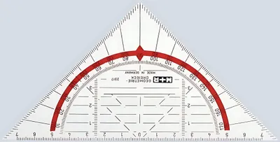 Produktbild von M+R Geodreieck 17cm glasklar rot hinterlegt 1 Stück