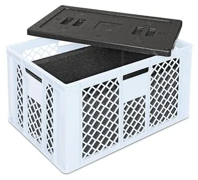 Productafbeelding van Eurocontainer met EPP-isolatiebox, afmetingen 600x400x320 mm, 25 liter, wit