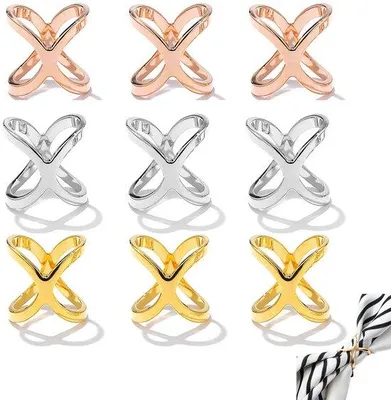 Productafbeelding van Ibenzoa® Servetringen Set – 9 elegante ringen van metaallegering, diameter 2,4 cm, roestvrij en beschermen delicate oppervlakken, ideaal voor een feestelijke tafeldecoratie