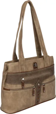 Produktbild von Damen Tasche Schultertasche Shopper Henkeltasche Handtasche Leder Optik TAN-BRAUN (15162)