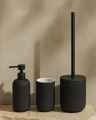 Immagine prodotto di Set accessori bagno in Vetroceramica nero Color 3pz