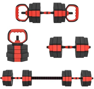 Produktbild von 4 in 1 Hantelset Kurzhantel Kurzhanteln Langhanteln verstellbar bis25kg für Heimfitness