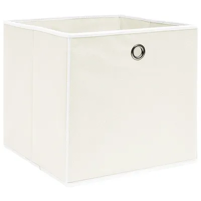 Immagine prodotto di vidaXL Scatole portaoggetti 4 pz. Tessuto bianco 32x32x32 cm