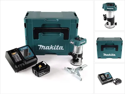 Obrázek produktu pro Akumulátorová multifunkční frézka Makita DRT 50 RF1J bezkartáčová 18 V + 1x akumulátor 3,0 Ah + rychlonabíječka v balení Makpac 3